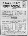 Kearsney Motor Garage, newspaper advert