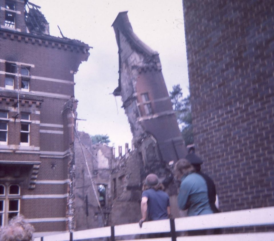 Castlemount School after being destroyed by fire
