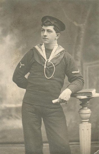 Alfred Jackson Brigham in 1910 as a Stoker 1st class on HMS Edgar