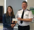 Lisa Dennison (Friends of Kingsdown Play Park) with Acting Chief Inspector Guy Thompson
