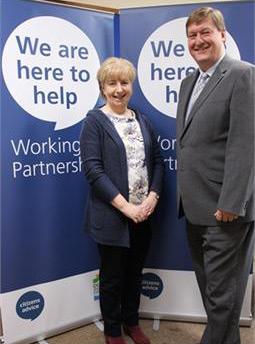 Jan Stewart, CAB General Manager, with Cllr Keith Morris, DDC Cabinet Member