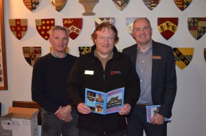 Ken Scott, former general manager of Dover Castle, Graham Hutchison, chairman of the Friends of Dover Castle, and Neil McCollum, English Heritage's historic properties director for the south east, at the Friends' annual meeting on Saturday