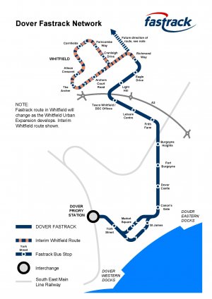 The proposed route for Dover Fastrack